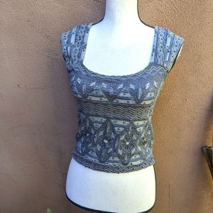Free People Boho Tribal Crop top